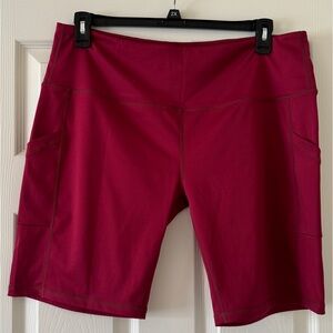 Red / burgundy bike shorts, side pockets, mid length, xxl